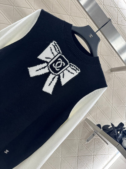C 25 Bow logo knitted wool long sleeves