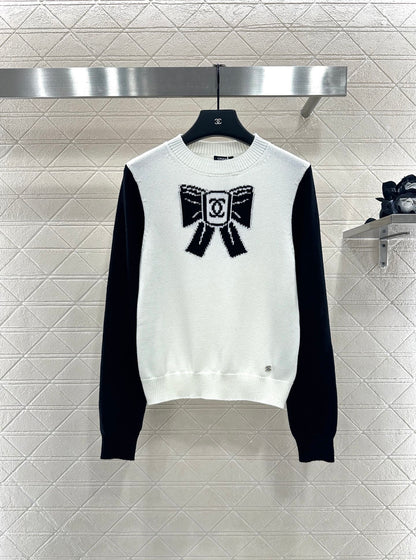 C 25 Bow logo knitted wool long sleeves