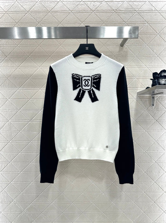 C 25 Bow logo knitted wool long sleeves