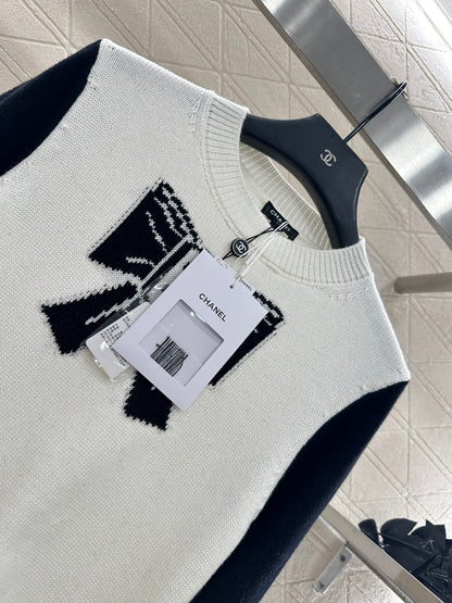 C 25 Bow logo knitted wool long sleeves