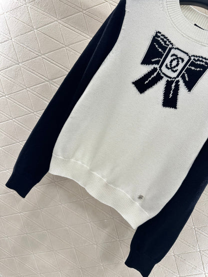 C 25 Bow logo knitted wool long sleeves
