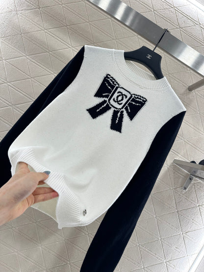 C 25 Bow logo knitted wool long sleeves