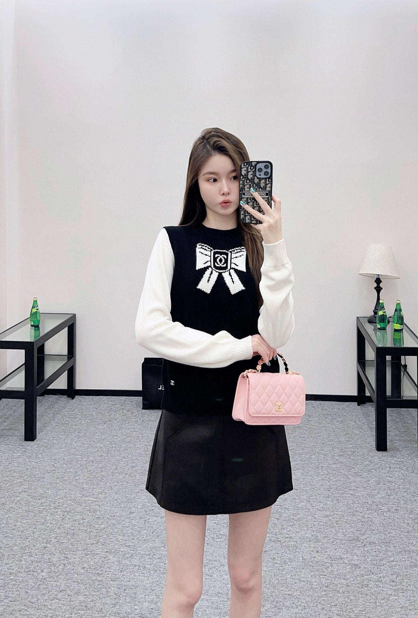 C 25 Bow logo knitted wool long sleeves