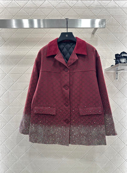Gu 25 Hot Diamond Padded Jacket + Short Skirt Set