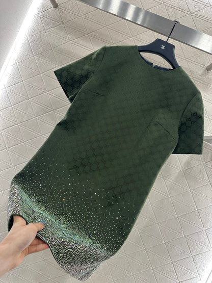 Gu 25 Rhinestone jacquard dress