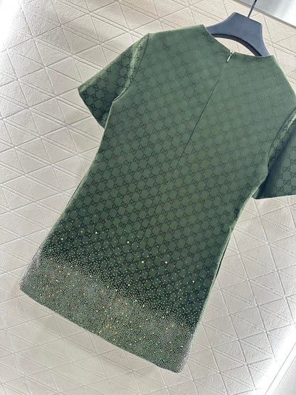 Gu 25 Rhinestone jacquard dress