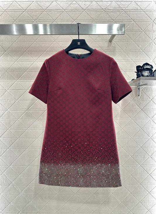 Gu 25 Rhinestone jacquard dress