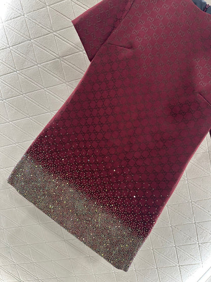 Gu 25 Rhinestone jacquard dress
