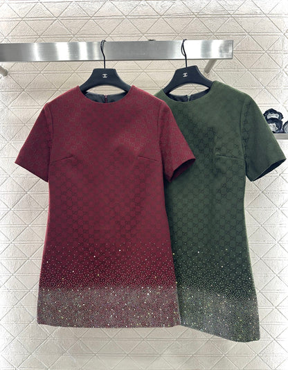Gu 25 Rhinestone jacquard dress