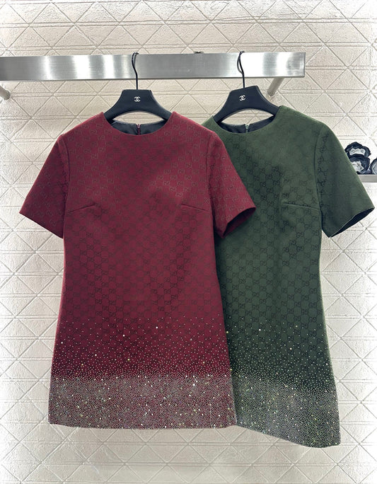 Gu 25 Rhinestone jacquard dress