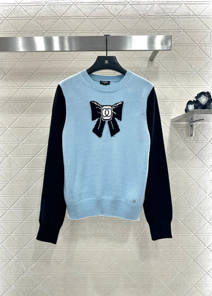 C 25 Bow logo knitted wool long sleeves
