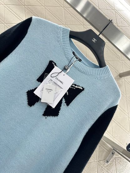 C 25 Bow logo knitted wool long sleeves