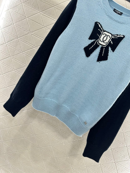 C 25 Bow logo knitted wool long sleeves