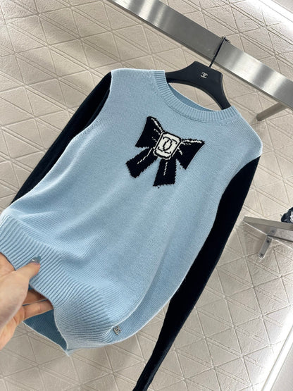 C 25 Bow logo knitted wool long sleeves
