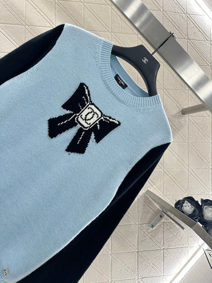 C 25 Bow logo knitted wool long sleeves