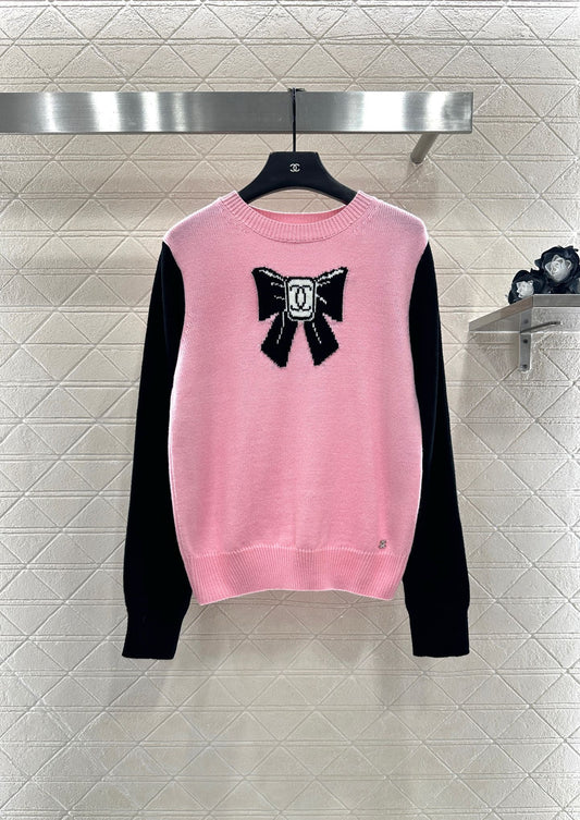 C 25 Bow logo knitted wool long sleeves