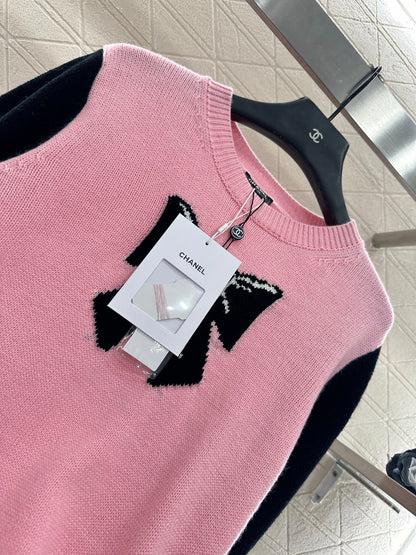 C 25 Bow logo knitted wool long sleeves