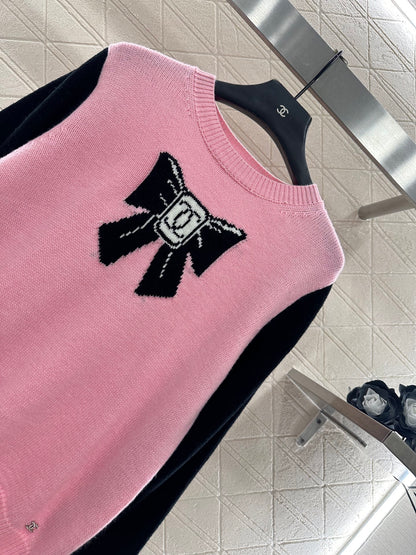 C 25 Bow logo knitted wool long sleeves