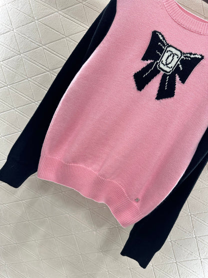 C 25 Bow logo knitted wool long sleeves