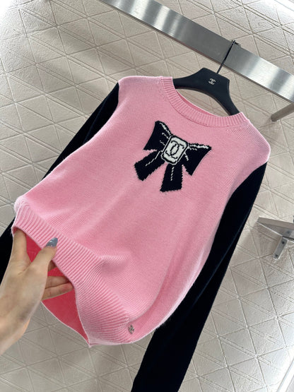 C 25 Bow logo knitted wool long sleeves