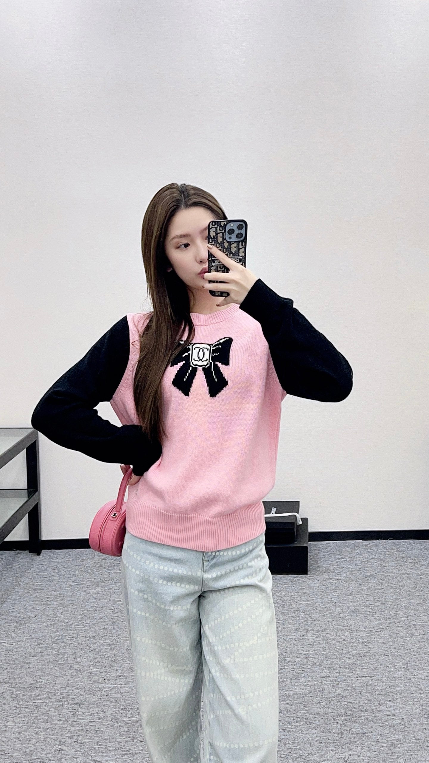 C 25 Bow logo knitted wool long sleeves