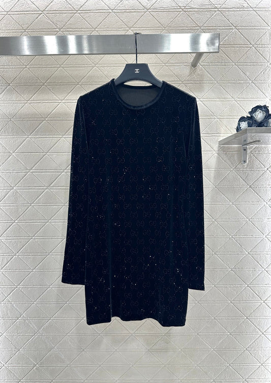 Gu 25 Velvet rhinestone dress