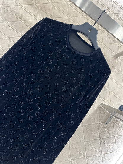 Gu 25 Velvet rhinestone dress