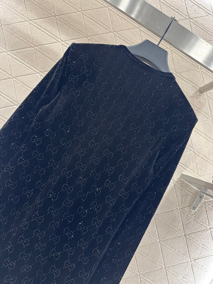 Gu 25 Velvet rhinestone dress