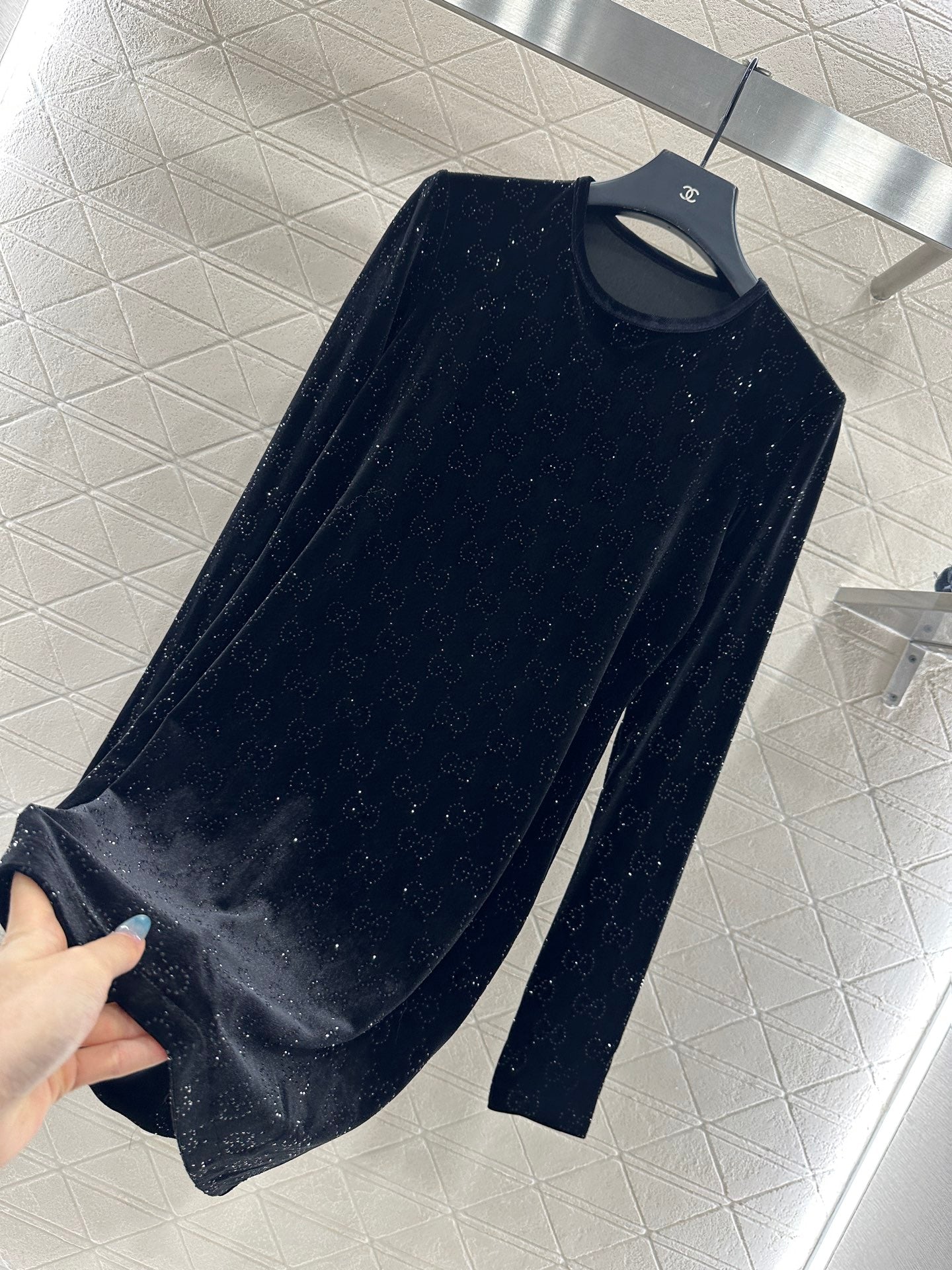 Gu 25 Velvet rhinestone dress