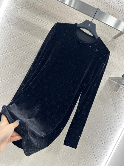 Gu 25 Velvet rhinestone dress
