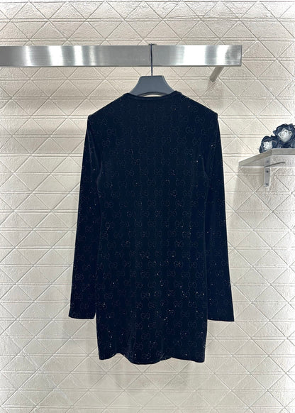 Gu 25 Velvet rhinestone dress