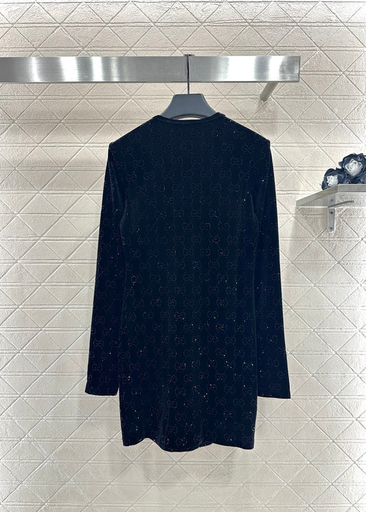 Gu 25 Velvet rhinestone dress