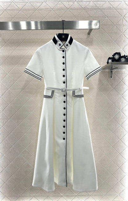Di 25 Short-sleeved belt dress