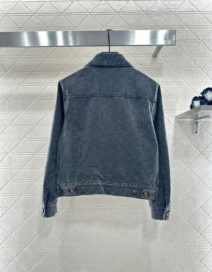 L 25 Tassel zipper denim jacket + trousers set
