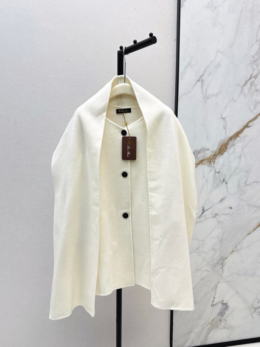 Lor 25 Scarf + Cashmere Wool Jacket(WHITE/BLACK/BROWN)