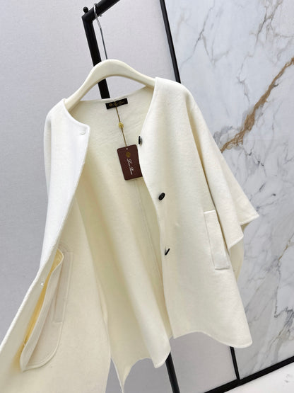 Lor 25 Scarf + Cashmere Wool Jacket(WHITE/BLACK/BROWN)