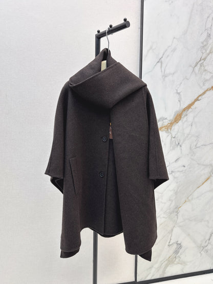 Lor 25 Scarf + Cashmere Wool Jacket(WHITE/BLACK/BROWN)