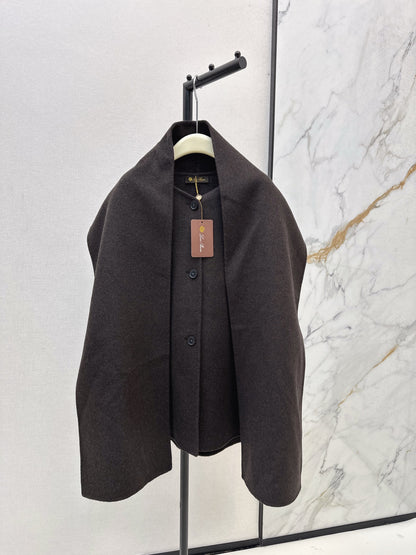 Lor 25 Scarf + Cashmere Wool Jacket(WHITE/BLACK/BROWN)