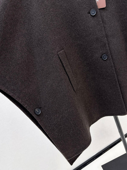 Lor 25 Scarf + Cashmere Wool Jacket(WHITE/BLACK/BROWN)
