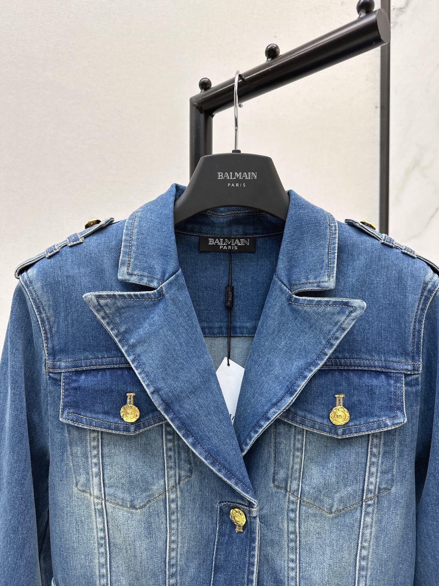 Ba 25 Workwear-style long denim dress