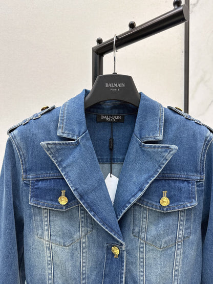 Ba 25 Workwear-style long denim dress