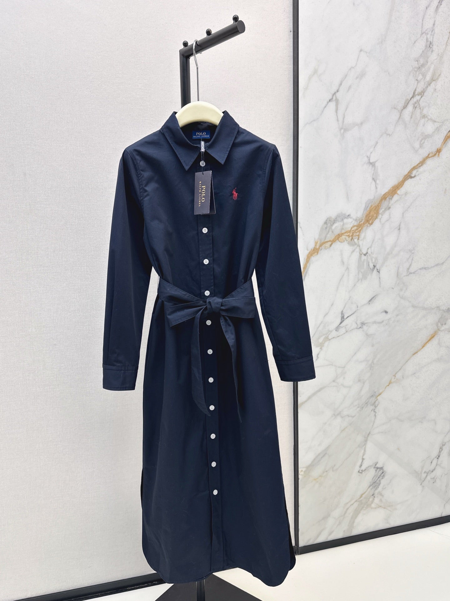 Ra 25 New Horseback Riding Logo Embroidered Long Shirt Dress