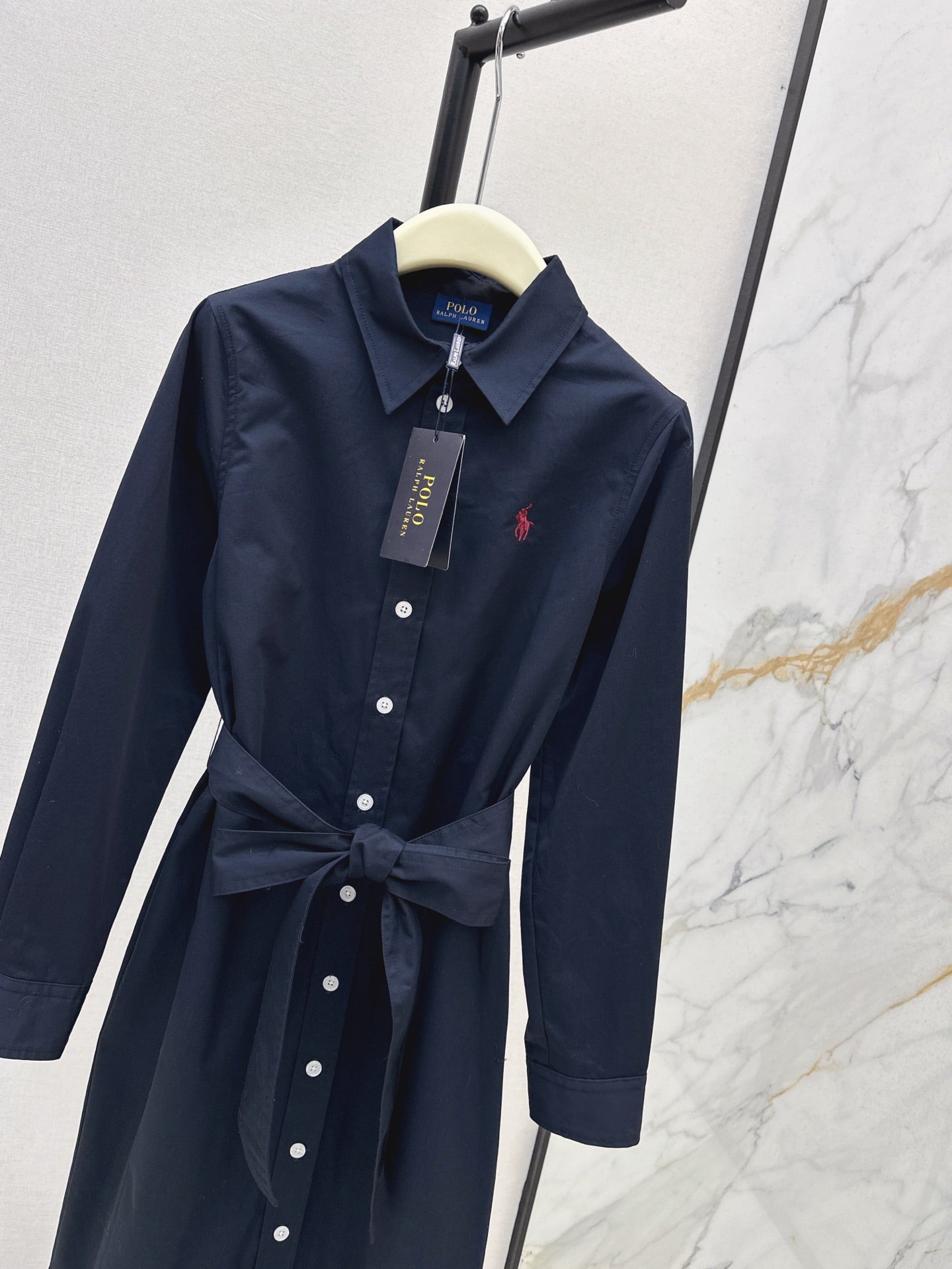 Ra 25 New Horseback Riding Logo Embroidered Long Shirt Dress