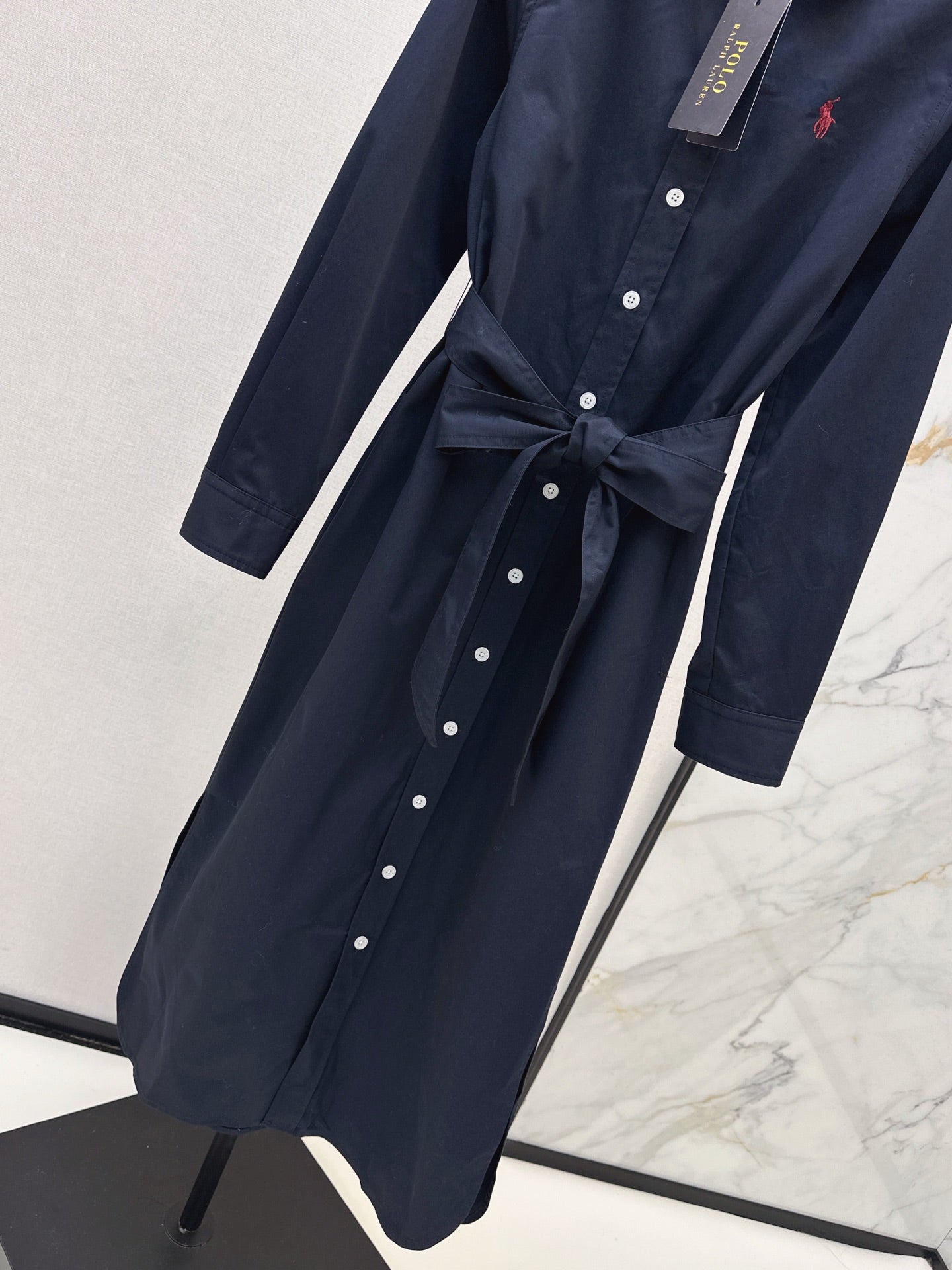 Ra 25 New Horseback Riding Logo Embroidered Long Shirt Dress