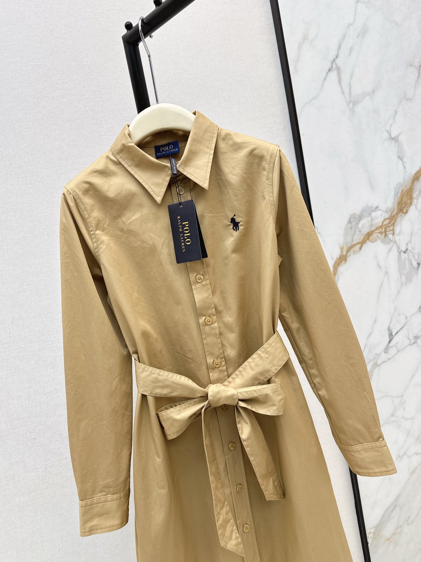 Ra 25 New Horseback Riding Logo Embroidered Long Shirt Dress