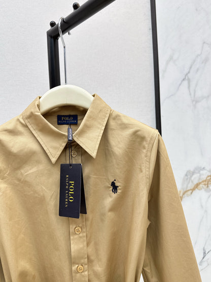 Ra 25 New Horseback Riding Logo Embroidered Long Shirt Dress