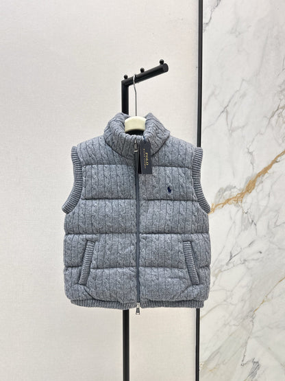 Ra 25 New wool braided knitted down vest