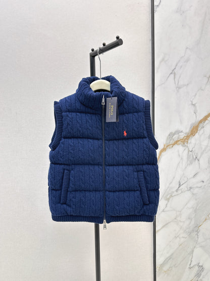 Ra 25 New wool braided knitted down vest