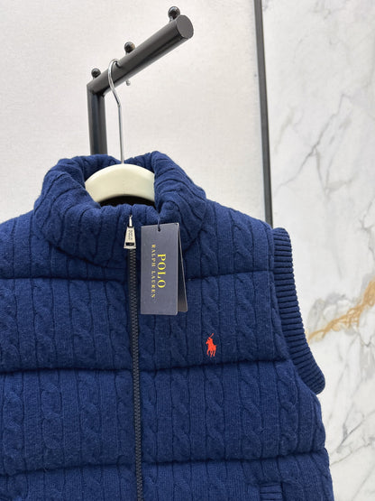 Ra 25 New wool braided knitted down vest
