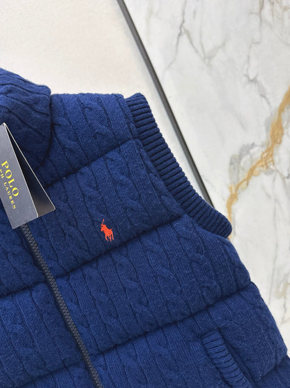 Ra 25 New wool braided knitted down vest